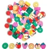 PERLES FANTAISIE PATE POLYMERE FRUITS 1X0.4CM X60 PIECES