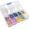 PERLES HEISHI 9 COULEURS ET INTERCALAIRES DORES X1500 PIECES