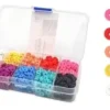 PERLES HEISHI 10 COULEURS VIVES 6X1.2MM X1500 PIECES