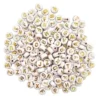 PERLES LETTRES RONDES ACRYLIQUE BLANC ET OR 0.7X0.3CM X40G