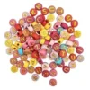 PERLES LETTRES RONDES ACRYLIQUE COULEURS 0.7 X0.3CM X40G