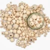 PERLES RONDES BOIS 0.8 A 2.3CM X385 PIECES
