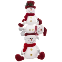 PERSONNAGE PYRAMIDE 3 BONHOMMES DE NEIGE 75CM