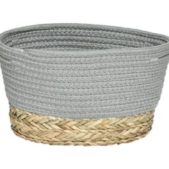 PETITE CORBEILLE OVALE COTON MATIERE VEGETALE KAKI NATUREL