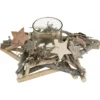 PHOTOPHORE BOIS COURONNE DE TABLE ETOILE 1 PHOTOPHORE