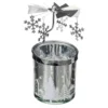 PHOTOPHORE TOURNANT ETOILE ARGENT 9X11CM
