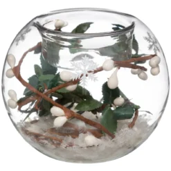 PHOTOPHORE VERRE BOULE DECOREE POUR BOUGIE CHAUFFE PLAT