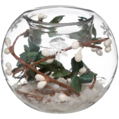 PHOTOPHORE VERRE BOULE DECOREE POUR BOUGIE CHAUFFE PLAT
