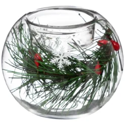 PHOTOPHORE VERRE BOULE DECOREE POUR BOUGIE CHAUFFE PLAT