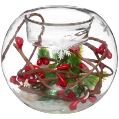 PHOTOPHORE VERRE BOULE DECOREE POUR BOUGIE CHAUFFE PLAT