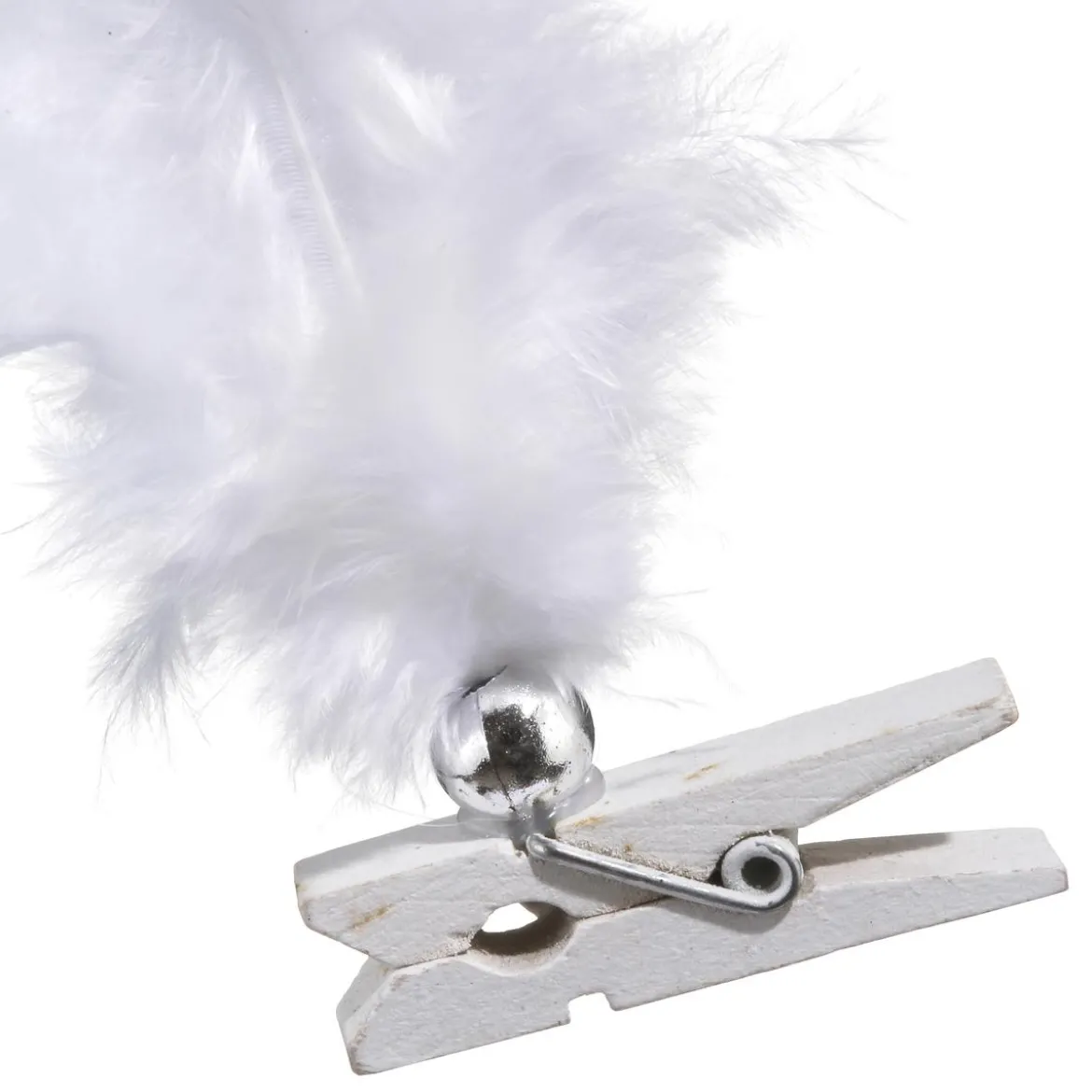 PINCE PLUME DECO PERLE BLANC X12 PIECES
