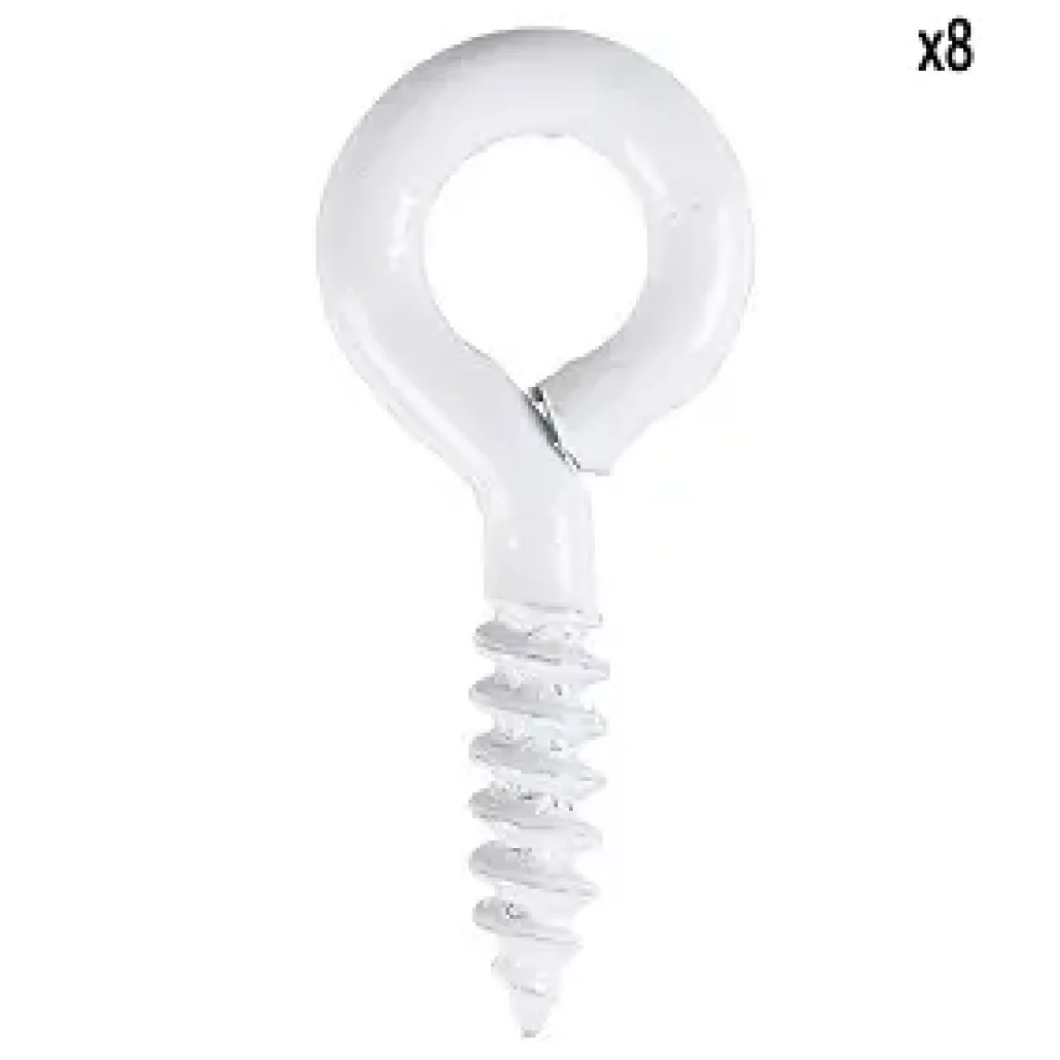 PITON FERME PLASTIFIE BLANC 2.5X22MM 8PCS