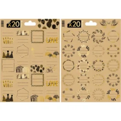 PLANCHE STICKER KRAFT DORURE A CHAUD