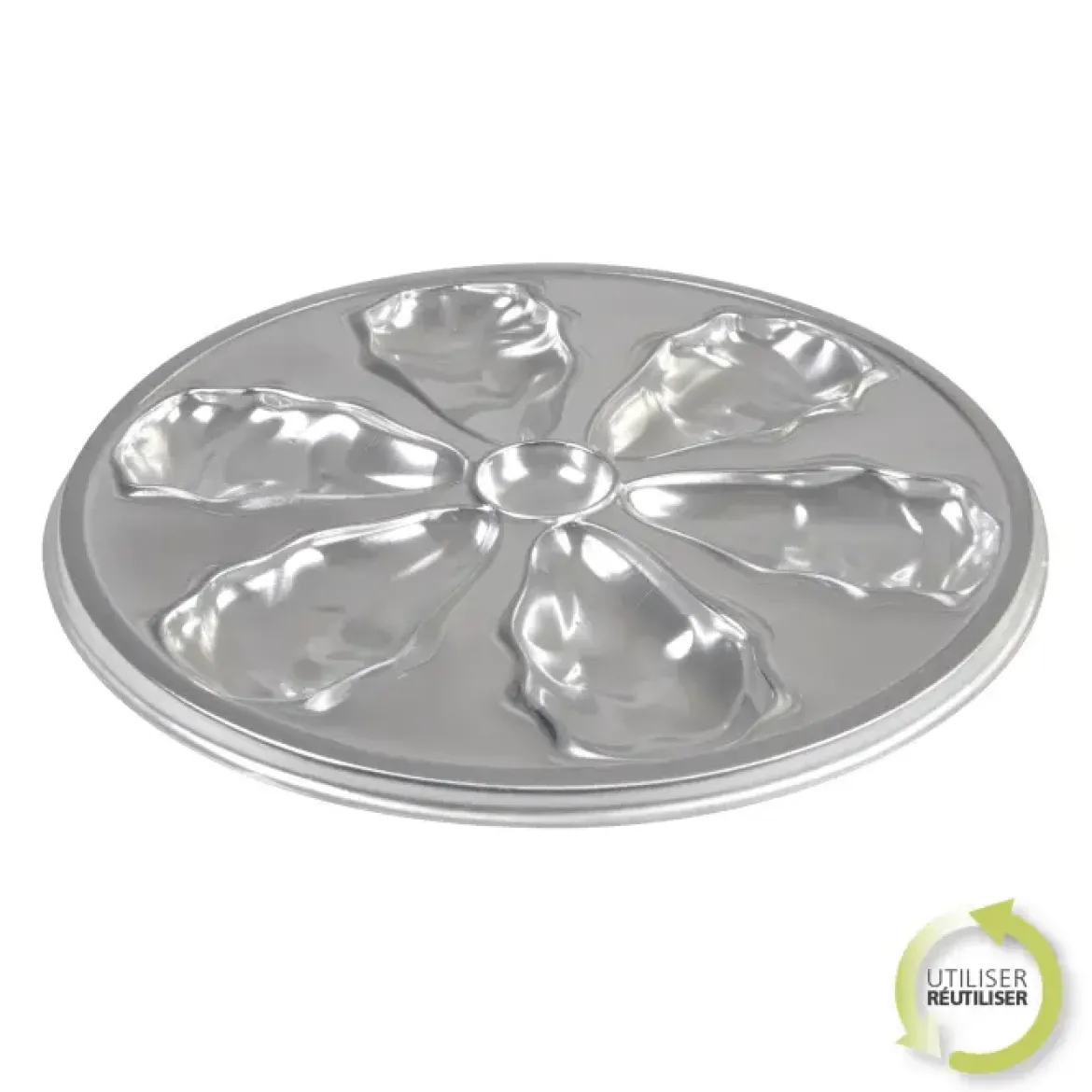 PLATEAU A HUITRES D.25CM X2 PIECES ARGENT