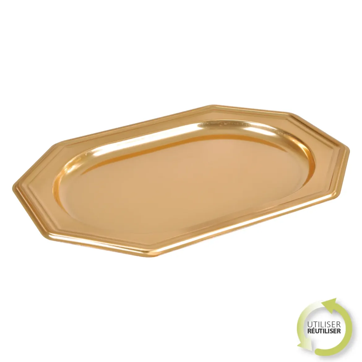 PLATEAUX OCTOGONAUX 45X30CM OR X2 PIECES