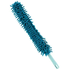 PLUMEAU MICROFIBRE HOUSSE CHENILLE AMOVIBLE LAVABLE BLEU