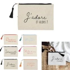 POCHETTE JUTE ET COTON 20X15CM
