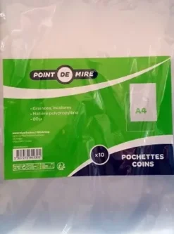 10 POCHETTES COINS A4 TRANSPARENTES