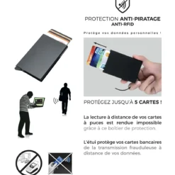 PORTE CARTE ANTI PIRATAGE RFID METAL