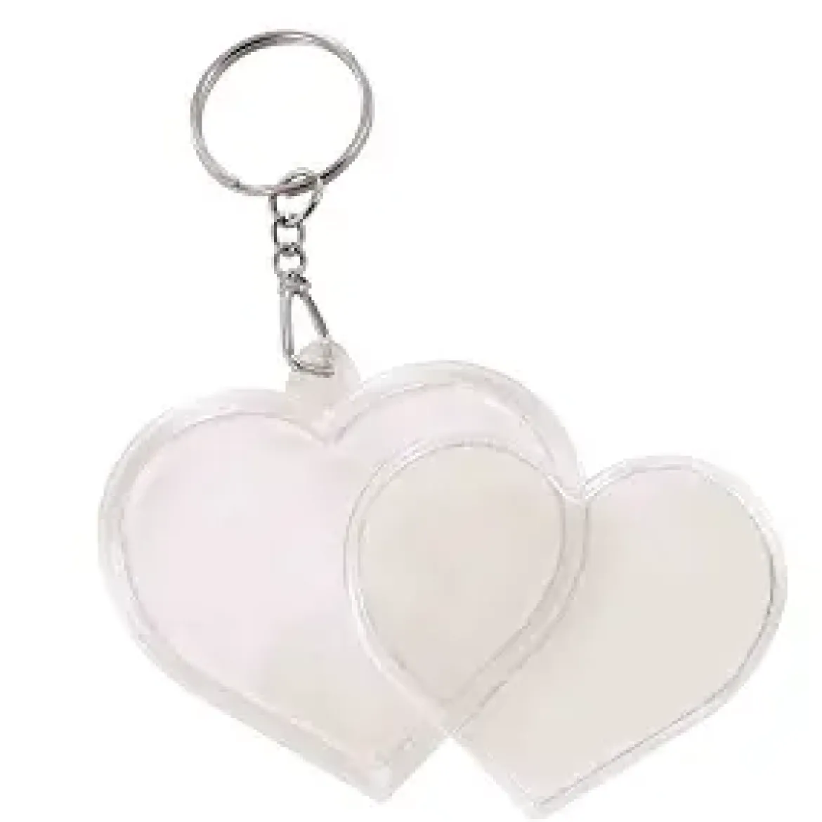 PORTE CLEFS COEUR PLEXY 4.8 CM X 2 PCS