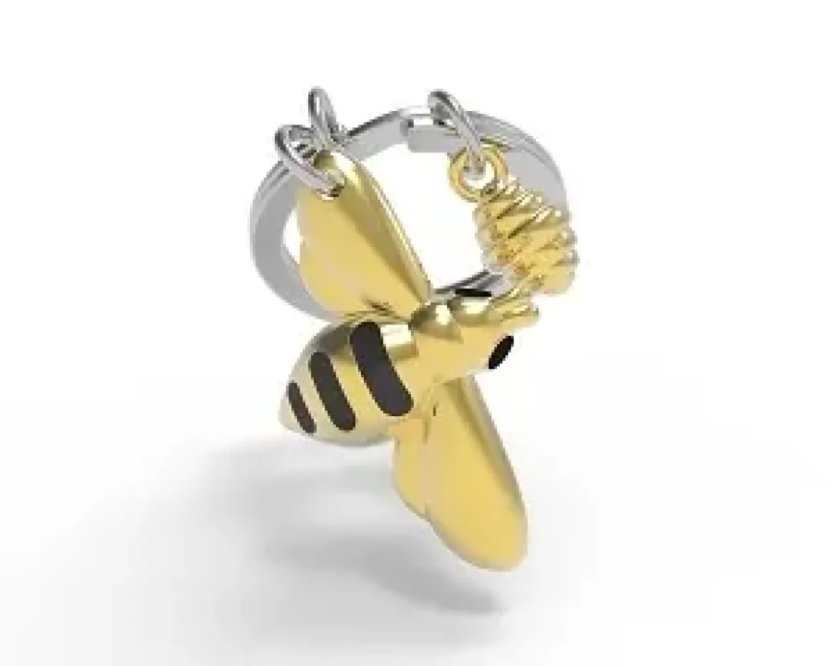 PORTE CLES ABEILLE ET SON ESSAIM