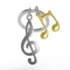 PORTE CLES CLE DE SOL ET NOTE DE MUSIQUE DOREE