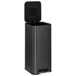 POUBELLE A PEDALE CARRE DELTA 30L CARBONE