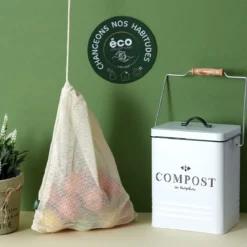 POUBELLE COMPOSTAGE METAL 5L