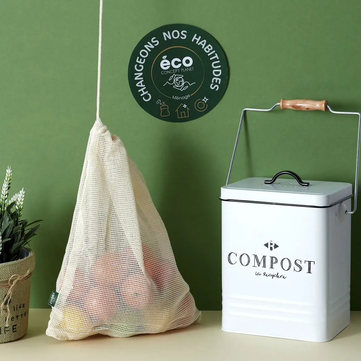 POUBELLE COMPOSTAGE METAL 5L