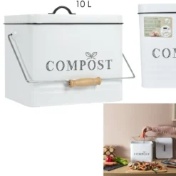 POUBELLE COMPOST METAL 10L