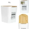 POUBELLE COMPOST PLASTIQUE COUVERCLE BAMBOU