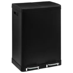 POUBELLE DE TRI A PEDALE ARIANE 2 X 30L METAL NOIR