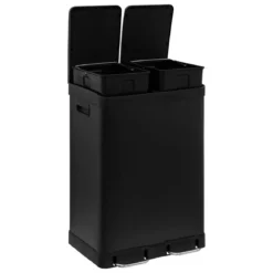 POUBELLE DE TRI A PEDALE ARIANE 2 X 30L METAL NOIR