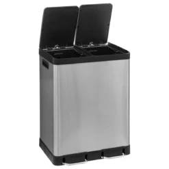 POUBELLE DE TRI A PEDALE ARIANE 2 X 30L METAL INOX