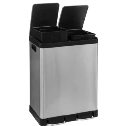 POUBELLE DE TRI A PEDALE ARIANE 2 X 30L METAL INOX