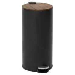 POUBELLE 30L NOIR EFFET ACACIA MODERN COLORS