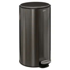 POUBELLE METAL 30L INOX NOIR DELTA