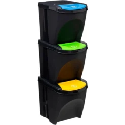 POUBELLE X3 PLASTIQUE 25L TRI