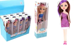POUPEE VINYLE FASHION CHEVEUX COLORE 24CM