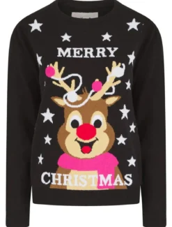 PULL NOEL ADULTE MERRY CHRISTMAS CERF