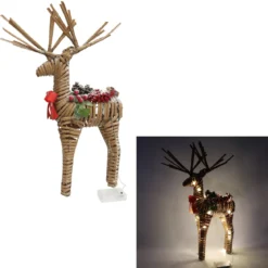 RENNE BOIS LUMINEUX H.40CM