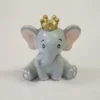 RESINE ELEPHANT AVEC COURONNE DOREE MOYEN MODELE