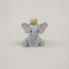 RESINE ELEPHANT AVEC COURONNE DOREE X3 PIECES