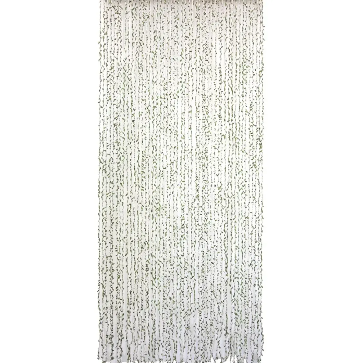 RIDEAU DE PORTE FICELLE TRESSEE FEUILLE 90X200CM ECRU