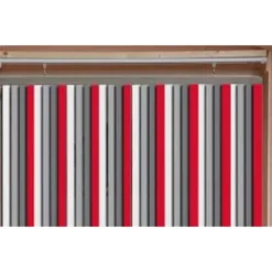 RIDEAU DE PORTE LANIERES PLASTIQUE 90 X 220 CM BLANC GRIS RO