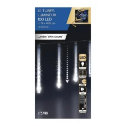 RIDEAU GOUTE L.360CM 100 LEDS BLANC FROID