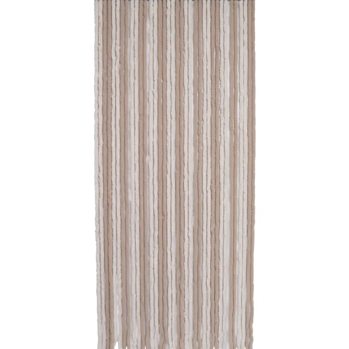 RIDEAU PORTE CHENILLE BICOLORE 90X210CM TAUPE BEIGE