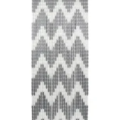 RIDEAU PORTE LANIERES AJOUREES 90X200CM GRIS BLANC