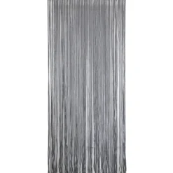 RIDEAU PORTE POLYESTER POMPON 90X200CM GRIS