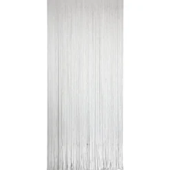 RIDEAU PORTE POLYESTER POMPON 90X200CM BLANC